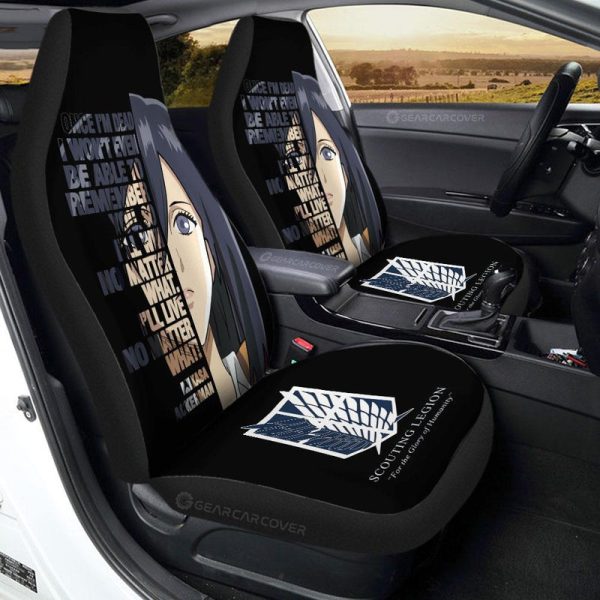 Mikasa Ackerman Quotes Car Seat Covers Custom Attack On Titan Anime Car Accessories