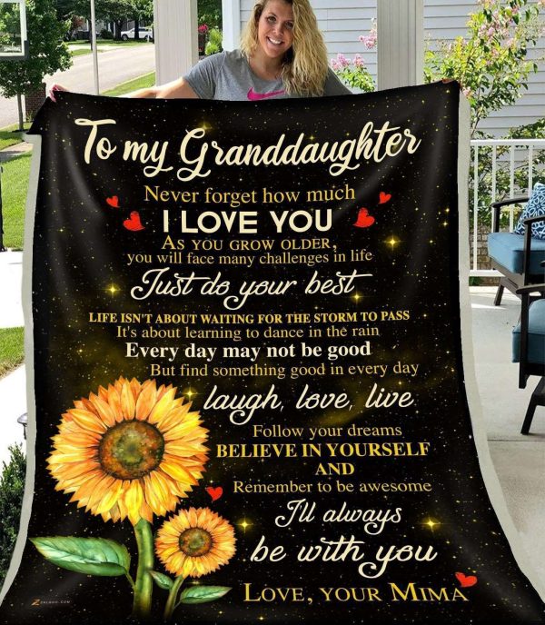 Mima Gift For Granddaughter Never Forget How Much I Love You Blanket