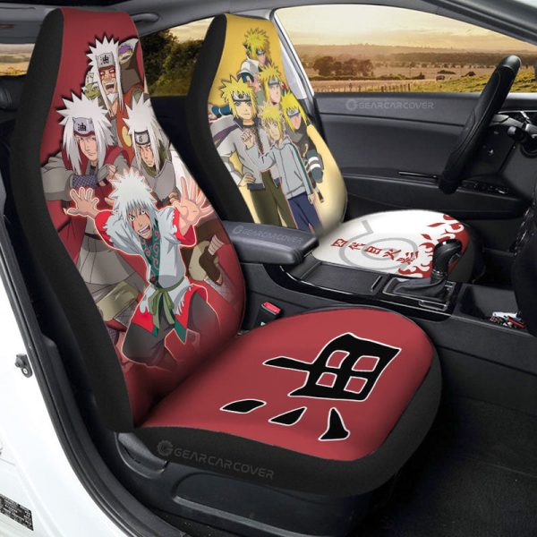 Minato And Jiraiya Car Seat Covers Custom Anime Car Accessories