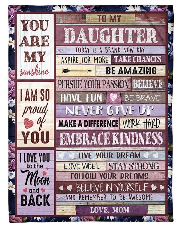 Mom Gift For Daughter On Birthday I Love You To The Moon And Back Blanket