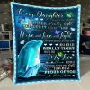 Mom To Daughter  – Dolphin – I Hugged This  – Blanket