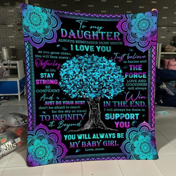 Mom To Daughter – To My Daughter – Turquoise Tree – Always Remember How Much – Blanket