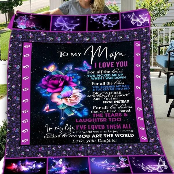 Mom  – Customized  To My Mom I’M Always With You You Are The World To Me Blanket