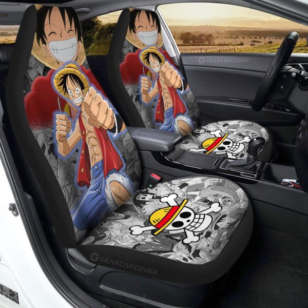 Monkey D Luffy Car Seat Covers Custom One Piece Anime Car Interior Accessories