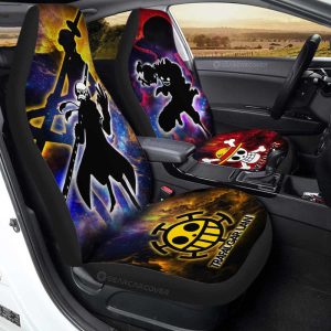 Monkey D. Luffy And Law Car Seat Covers Custom One Piece Anime Silhouette Style