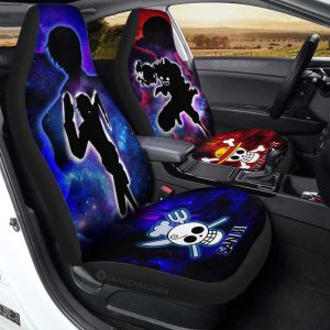 Monkey D. Luffy And Sanji Car Seat Covers Custom Silhouette Style