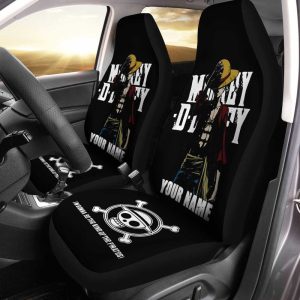 Monkey D. Luffy Car Seat Covers Custom Name One Piece Anime Car Accessories