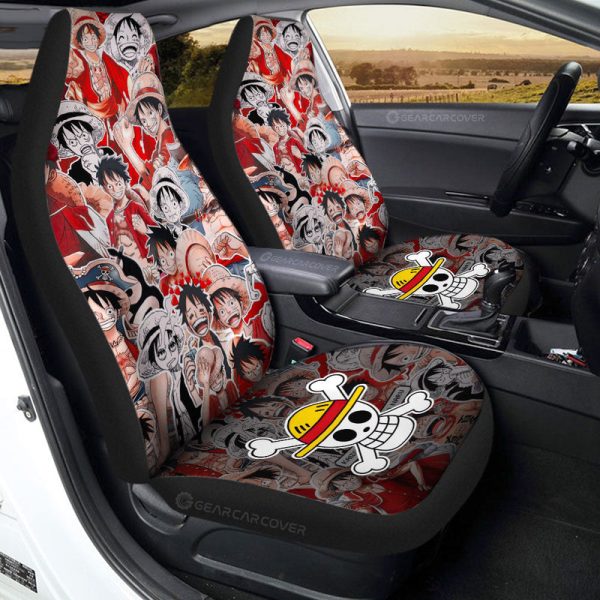 Monkey D. Luffy Funny Car Seat Covers Custom Anime Car Accessories For One Piece Fans