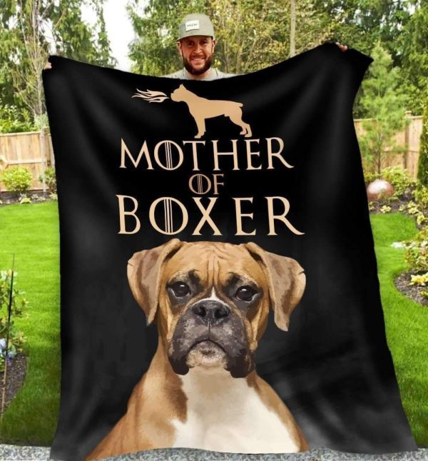 Mother Of Boxer  Gift For Mom Who Loves Boxer Blanket