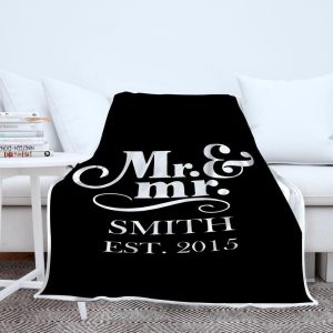 Mr And Mrs Smith Custom Text Name Blanket