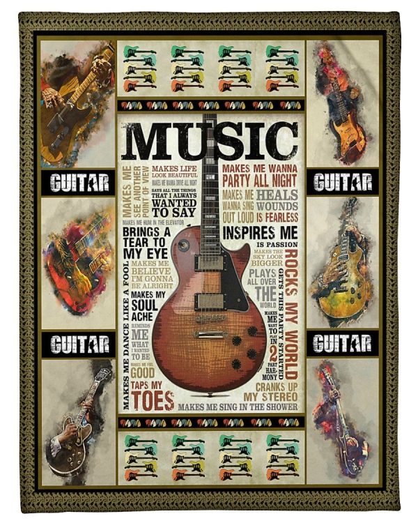 Music Guitar Art Blanket