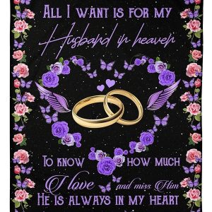 My Angel Husband Miss You Custom Desgin For Family Blanket