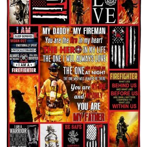 My Daddy My Fireman Blanket