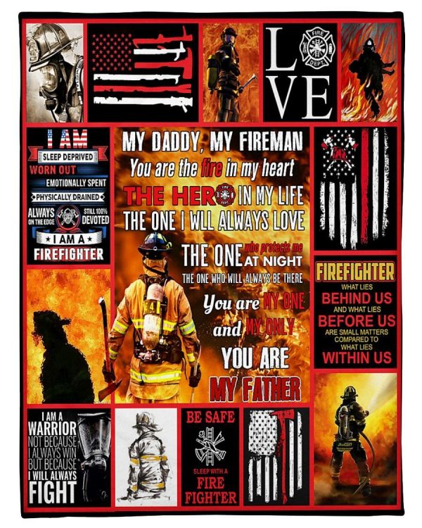 My Daddy My Fireman Blanket