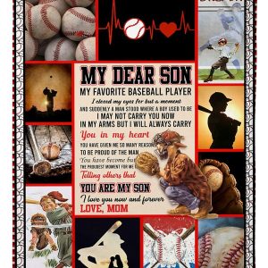 My Dear Son Baseball Player Blanket