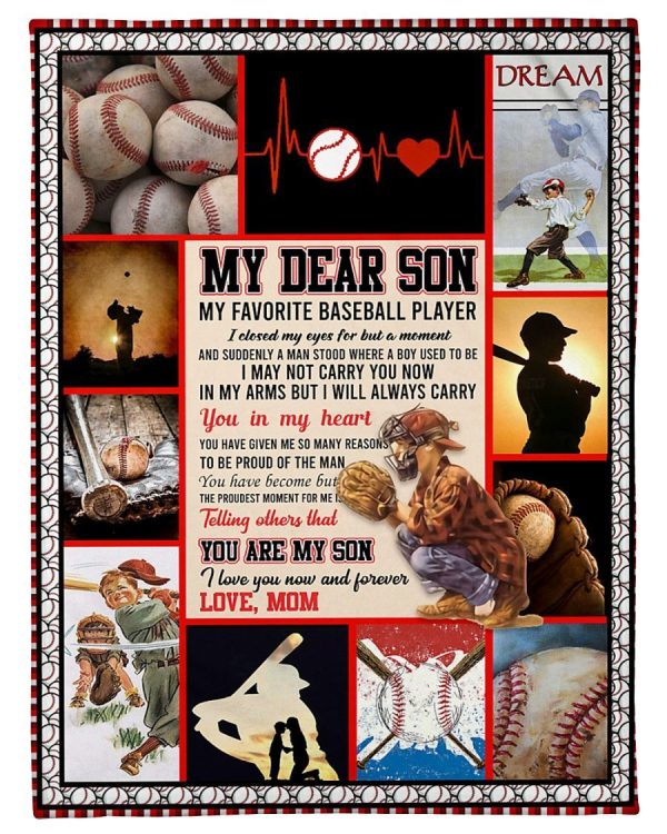 My Dear Son Baseball Player Blanket