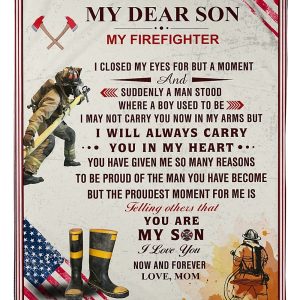 My Dear Son My Firefighter Blanket