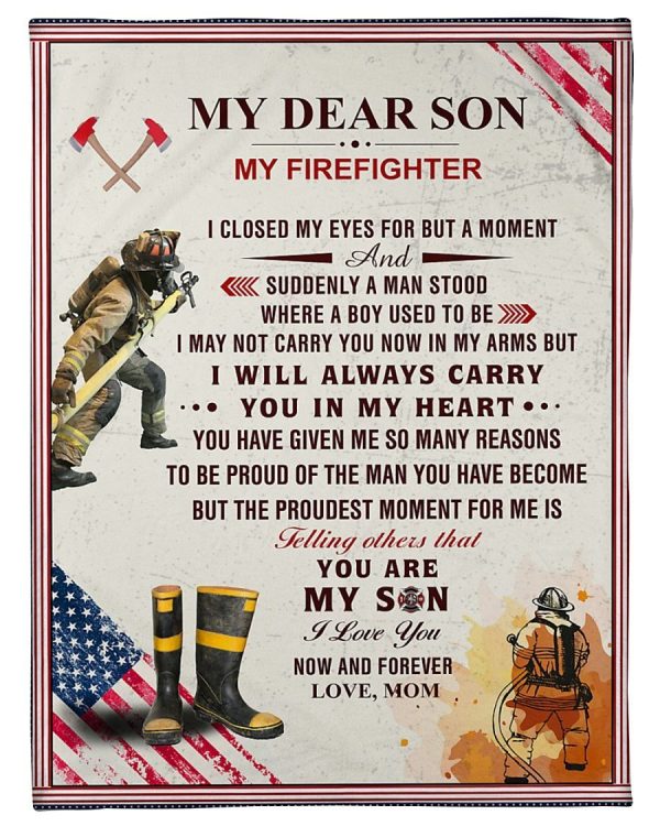 My Dear Son My Firefighter Blanket