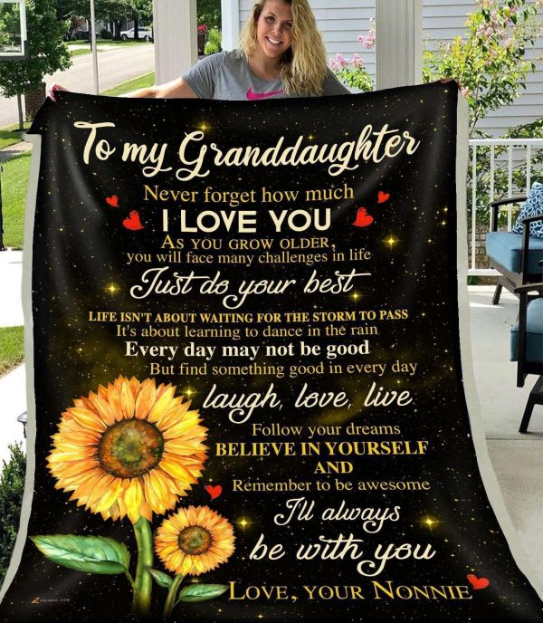 My Granddaughter Just Do Your Best  Laught Love Live Believe In Yourself Blanket