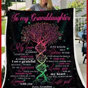 My Granddaughter My Love For You Is A Journey  Love You With All My Heart Blanket