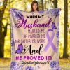 My Husband Alzheimers Awareness Purple Ribbon Butterfly Flower Blanket