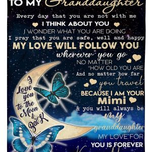 My Love For You Is Forever Quote Gift For Granddaughter Blanket