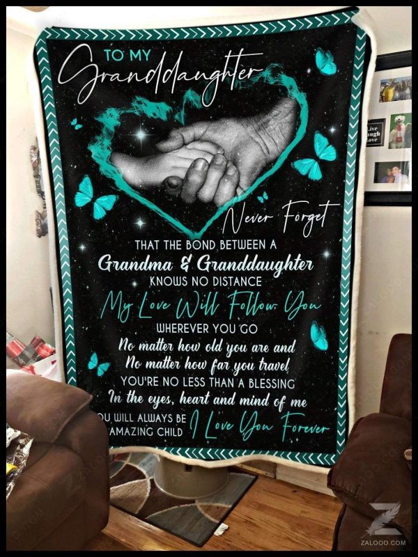 My Love Will Follow You  Gift For Granddaughter Blanket