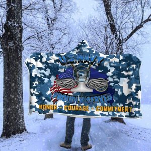 Navy Air Traffic Controller Navy AC Proudly Served Hooded Blanket