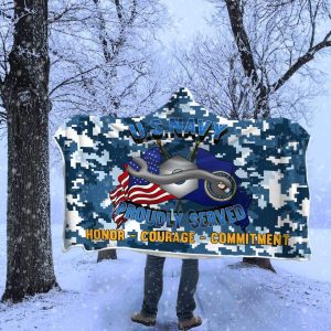 Navy Construction Mechanic Navy CM Proudly Served Hooded Blanket