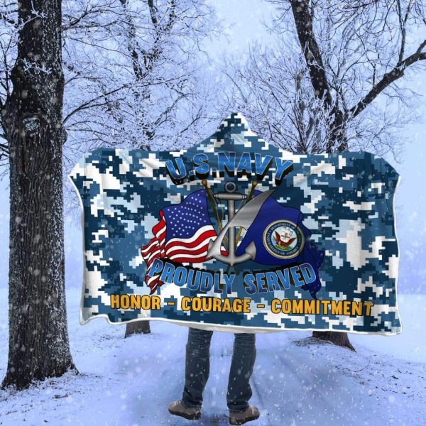 Navy Counselor Navy NC Proudly Served Hooded Blanket