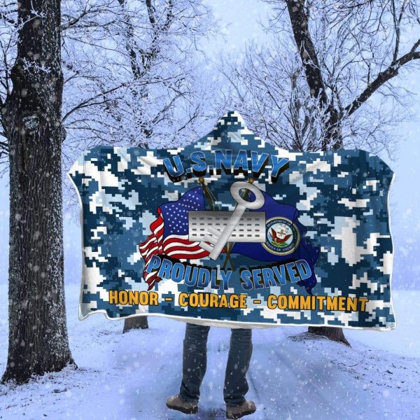 Navy Disbursing Clerk Navy DK Proudly Served Hooded Blanket