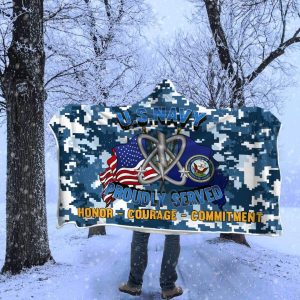 Navy Electronics Warfare Technician Navy EW Proudly Served Hooded Blanket