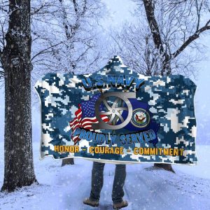 Navy Gas Turbine Systems Technician Navy GS Proudly Served Hooded Blanket