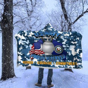 Navy Utilitiesman Navy UT Proudly Served Hooded Blanket