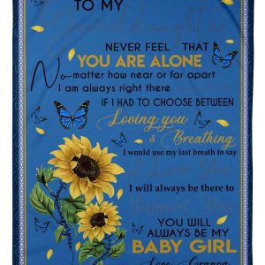 Never Feel You Are Alone Lovely Message Gifts For Granddaughters Blanket