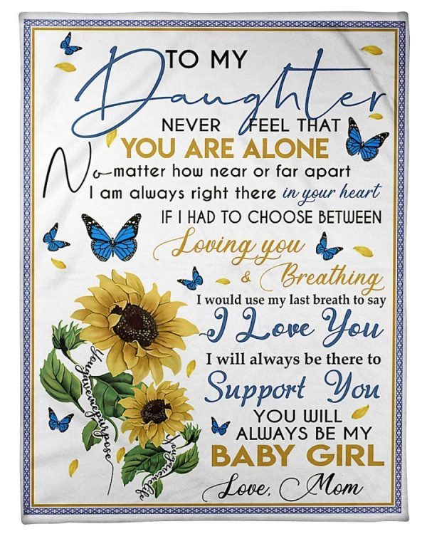 Never Forget Feel That You Are Alone Wonderful Words From Mom To Daughter Blanket