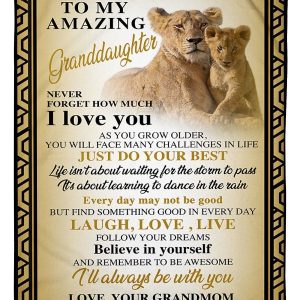 Never Forget How Much I Love You Quote Gift For Granddaughter Blanket