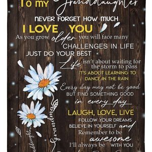 Never Forget How Much I Love You Quote Gift For Granddaughter From Grandma Blanket