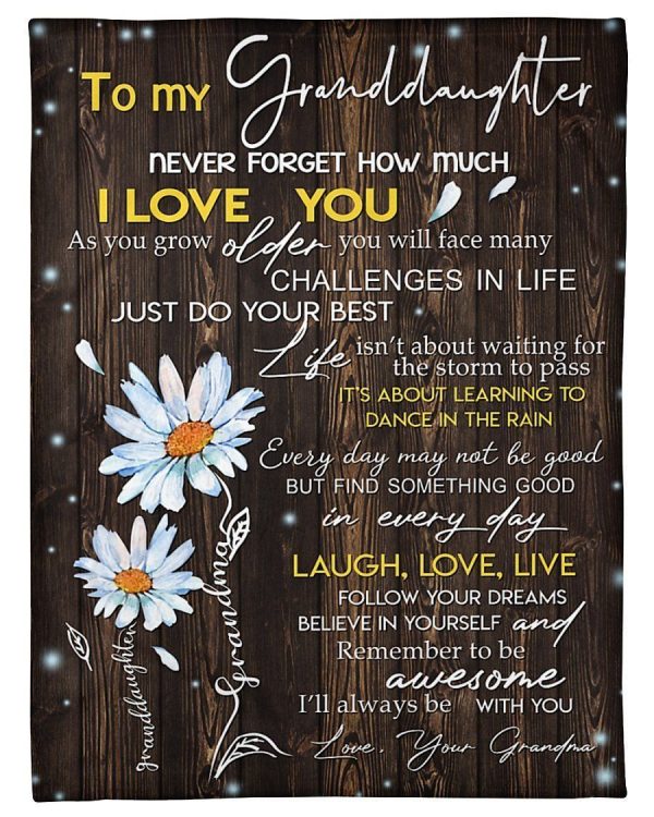 Never Forget How Much I Love You Quote Gift For Granddaughter From Grandma Blanket