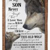 Never Forget That I Love You Best Gift For Son With Old Wolf Blanket