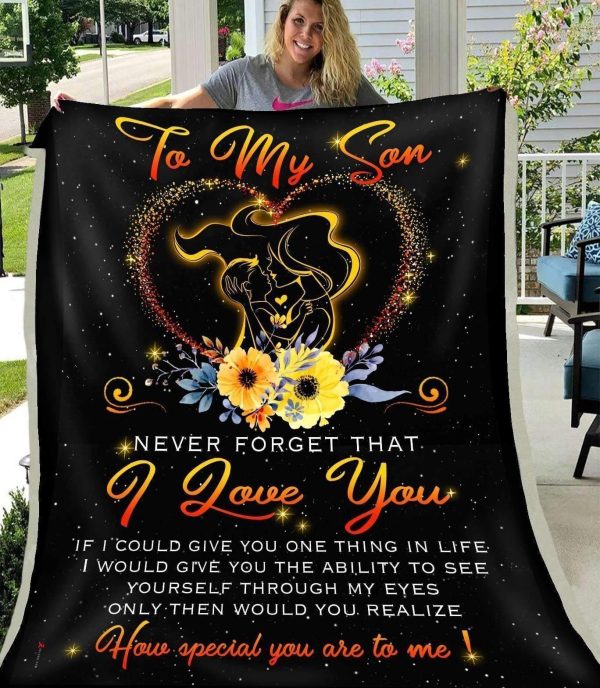 Never Forget That I Love You Gift For Son Blanket