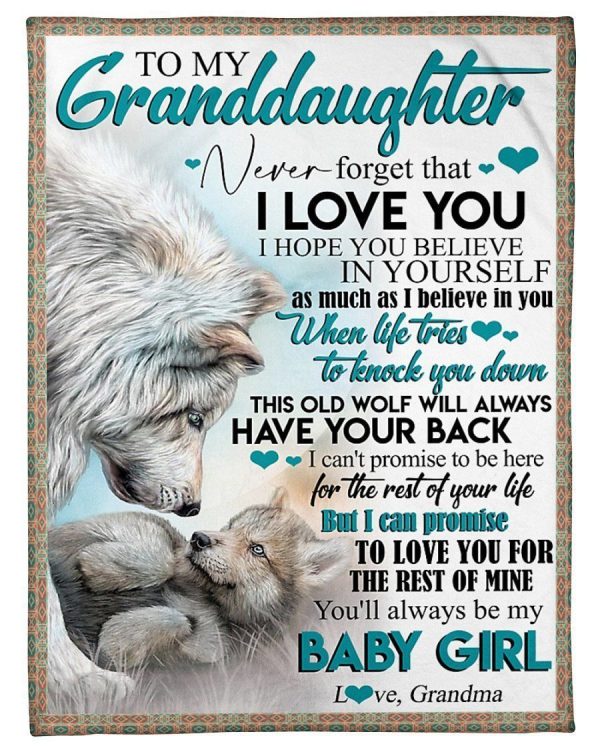 Never Forget That I Love You Lovely Message From Grandma Gifts For Granddaughters Blanket