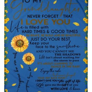 Never Forget That I Love You Quote Gift For Granddaughter From Ammama Blanket