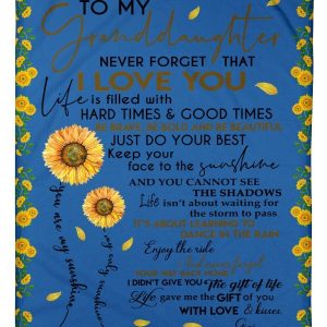 Never Forget That I Love You Quote Gift For Granddaughter From Gigi Blanket