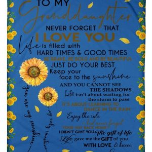 Never Forget That I Love You Quote Gift For Granddaughter From Grammy Blanket