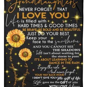 Never Forget That I Love You Quote Gift For Granddaughter From Grandma Blanket