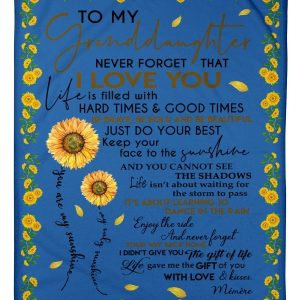 Never Forget That I Love You Quote Gift For Granddaughter From Memere Blanket