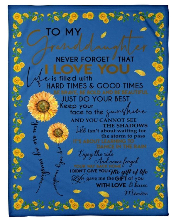 Never Forget That I Love You Quote Gift For Granddaughter From Memere Blanket