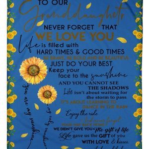 Never Forget That We Love You Quote Gift For Granddaughter From Lola And Lolo Blanket