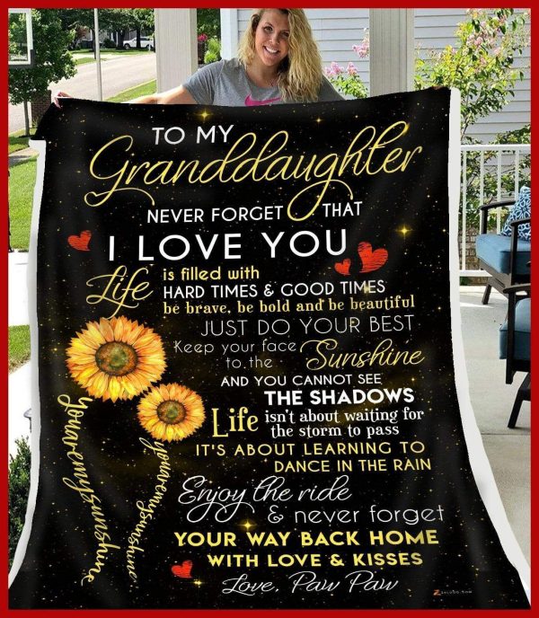 Never Forget Your Way Back Home Gift For Granddaughter Blanket